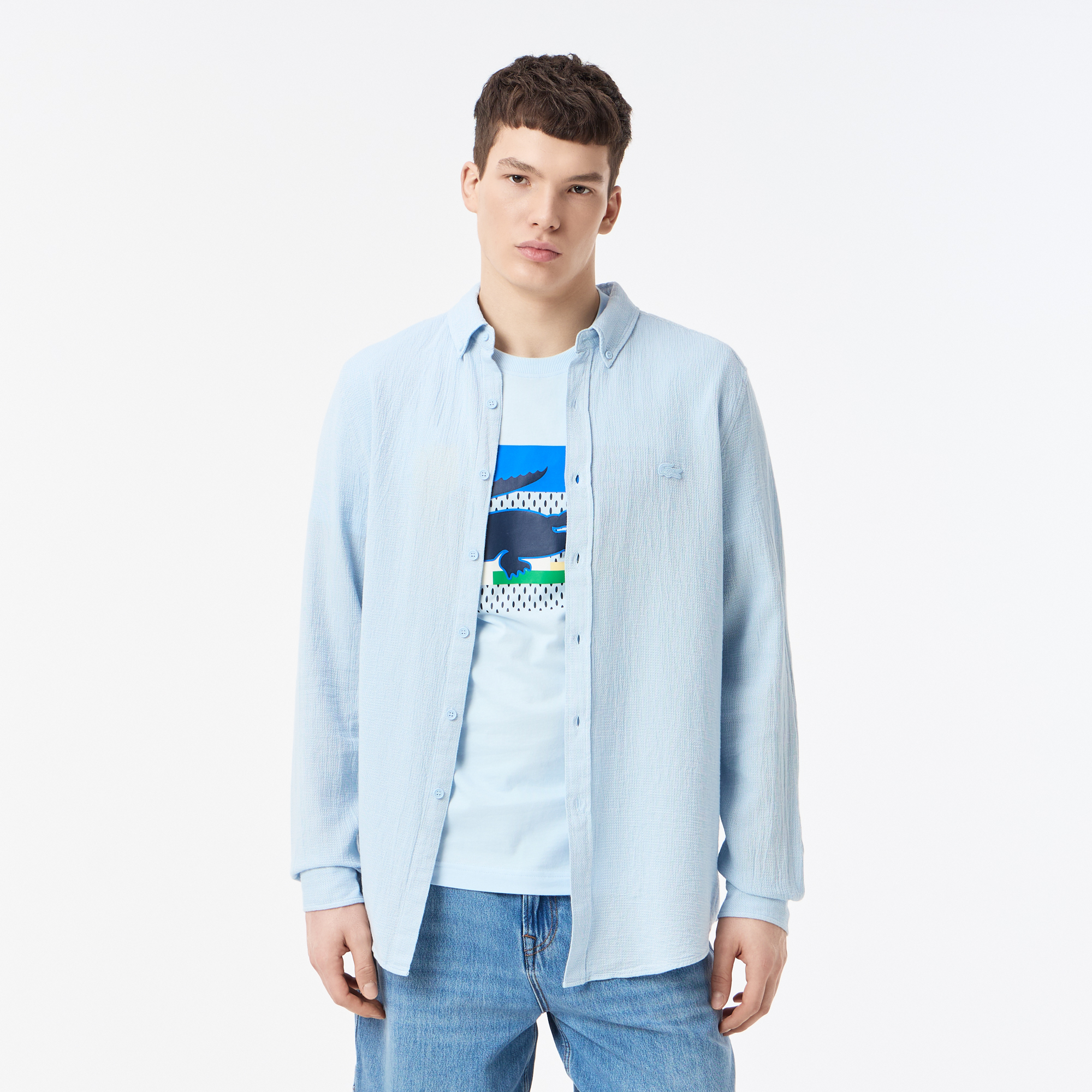 Мужская хлопковая рубашка Lacoste, Голубой
Мужская хлопковая рубашка Lacoste, Голубой