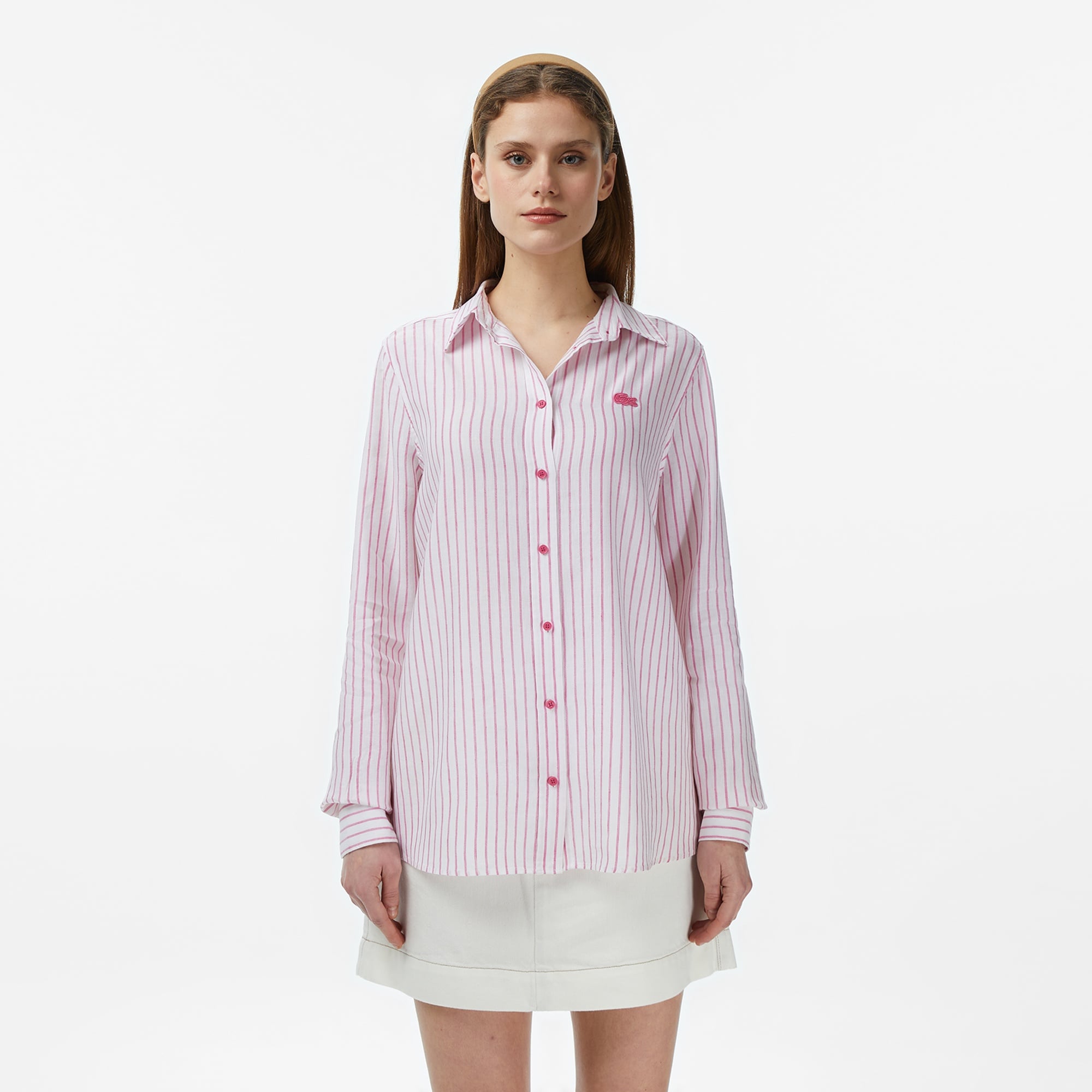 Женская рубашка Lacoste из смеси льна, Розовый
Женская рубашка Lacoste из смеси льна, Розовый