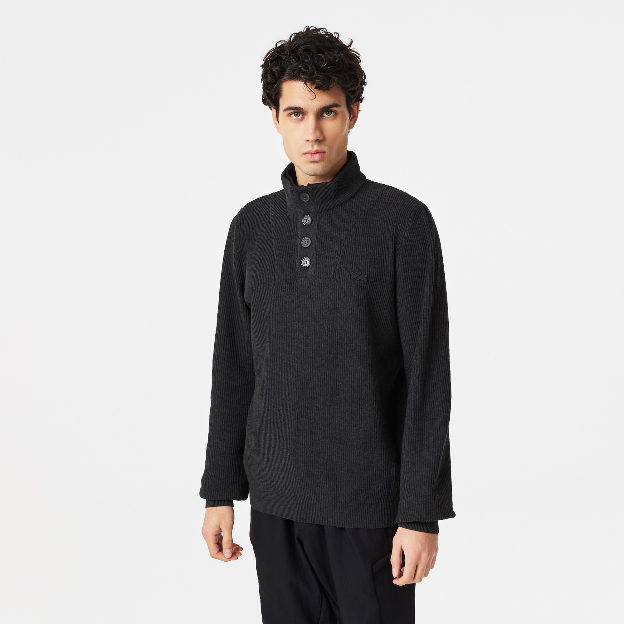 Мужской свитер Lacoste с воротником на пуговицах, Чёрный
Мужской свитер Lacoste с воротником на пуговицах, Чёрный