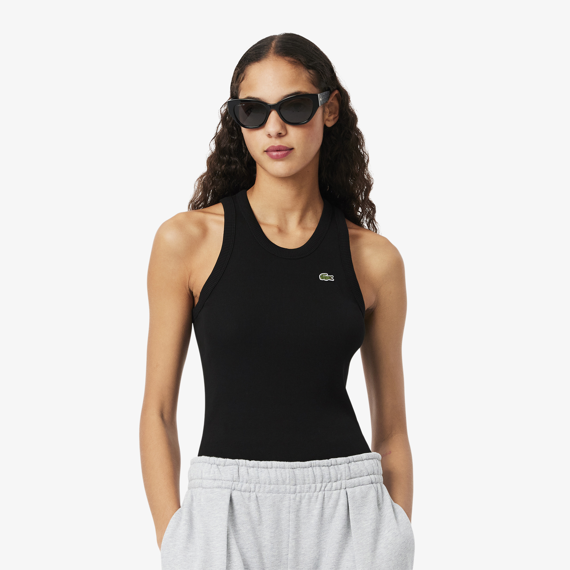 Женская облегающая хлопковая майка Lacoste, Чёрный
Женская облегающая хлопковая майка Lacoste, Чёрный