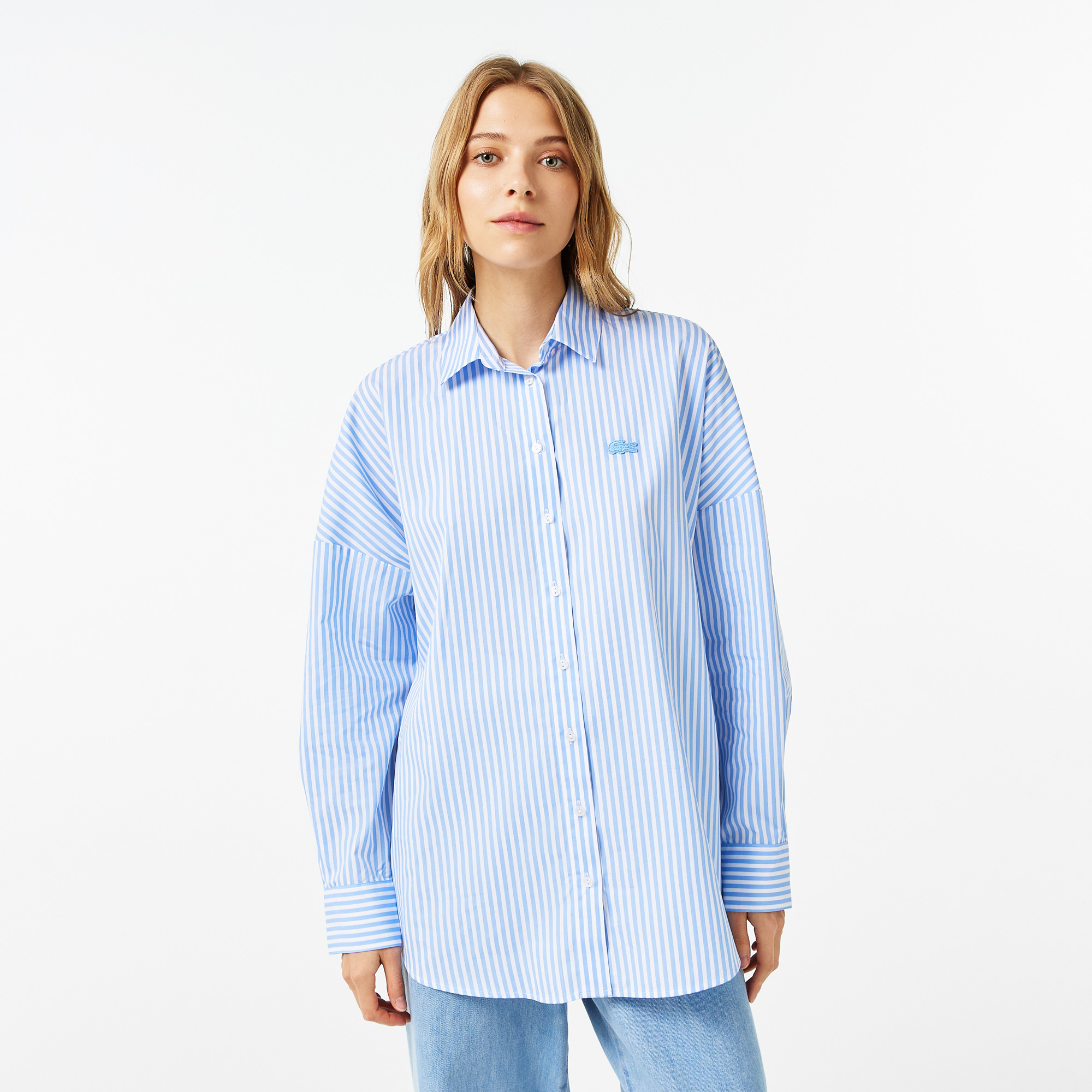 Женская рубашка Lacoste свободного кроя, Голубой
Женская рубашка Lacoste свободного кроя, Голубой