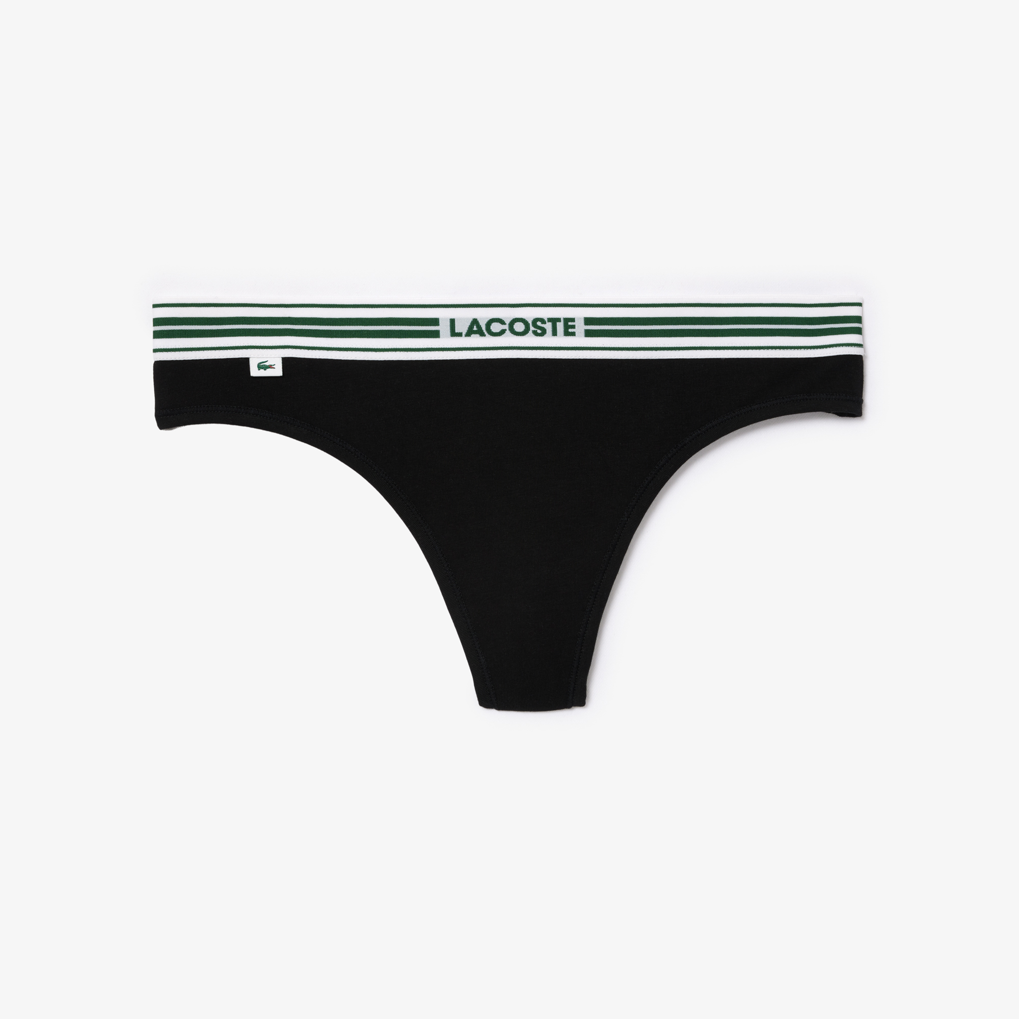 фото Женские трусики-стринги lacoste из эластичного хлопка с логотипом на талии