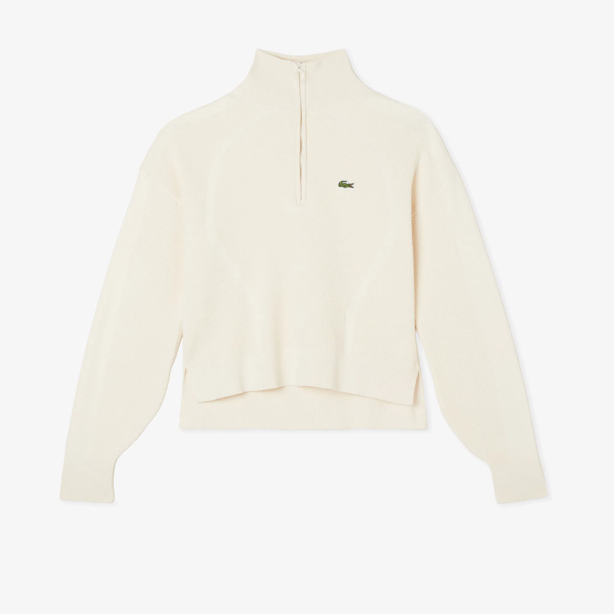 фото Женский свитер lacoste relaxed fit с высоким воротом на молнии