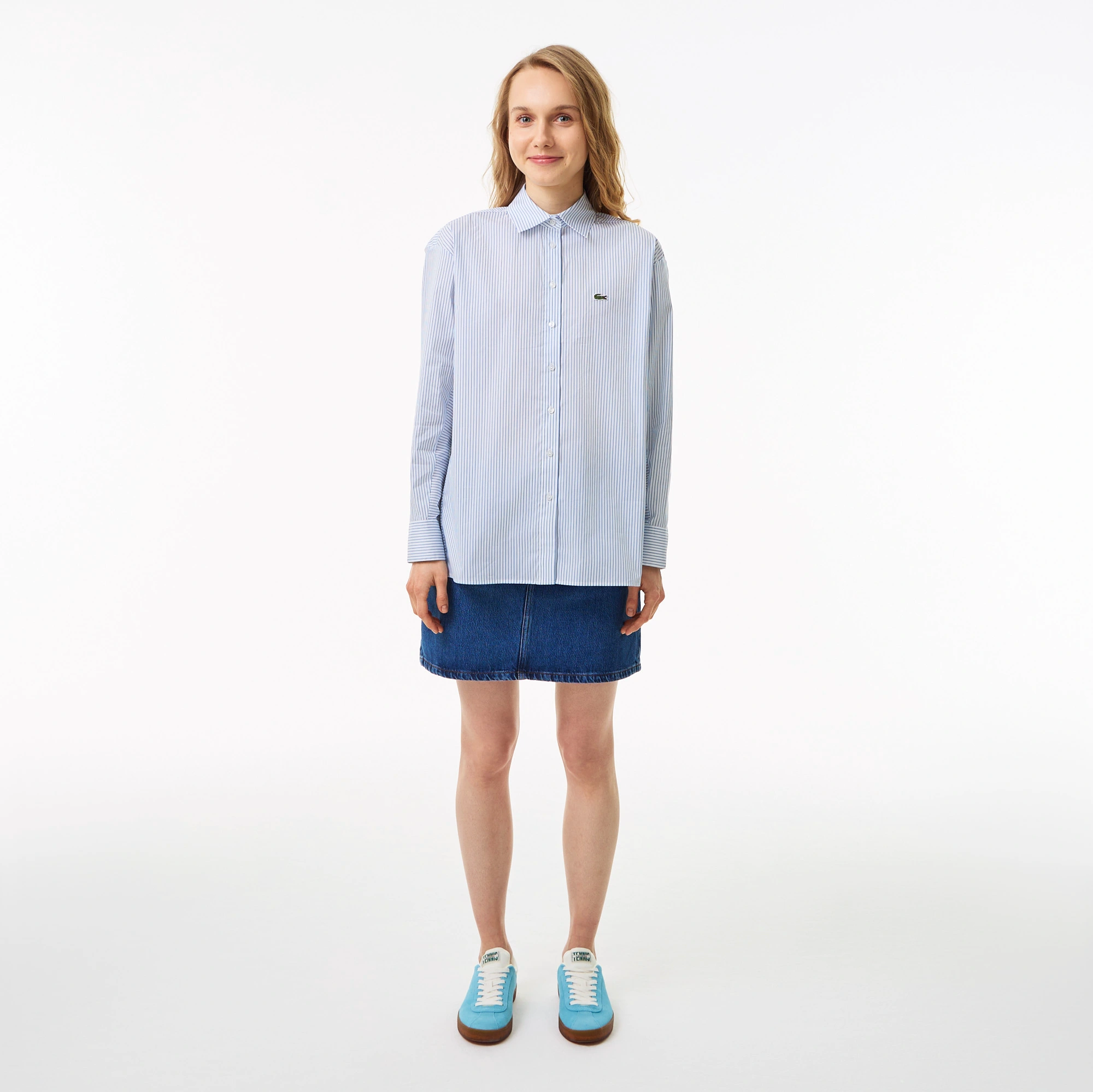 фото Женская рубашка lacoste oversized fit