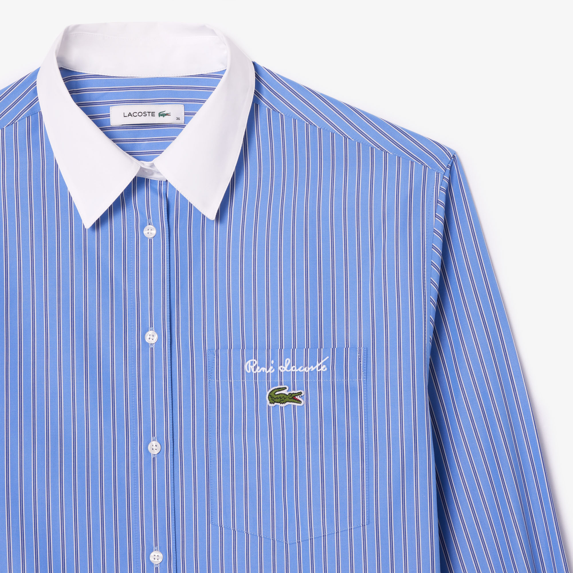 фото Женская рубашка lacoste regular fit с контрастным воротником