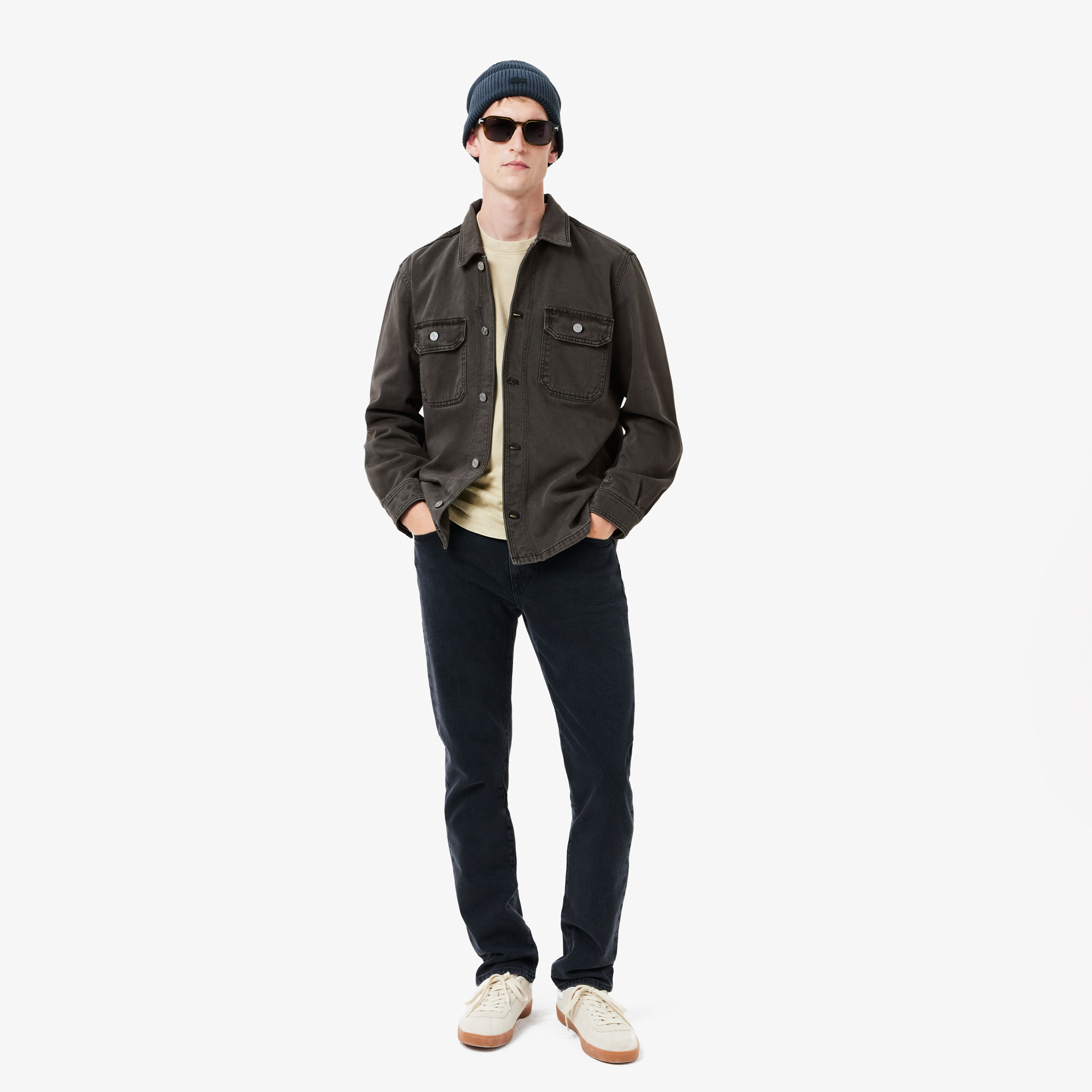 фото Мужская джинсовая рубашка lacoste oversized