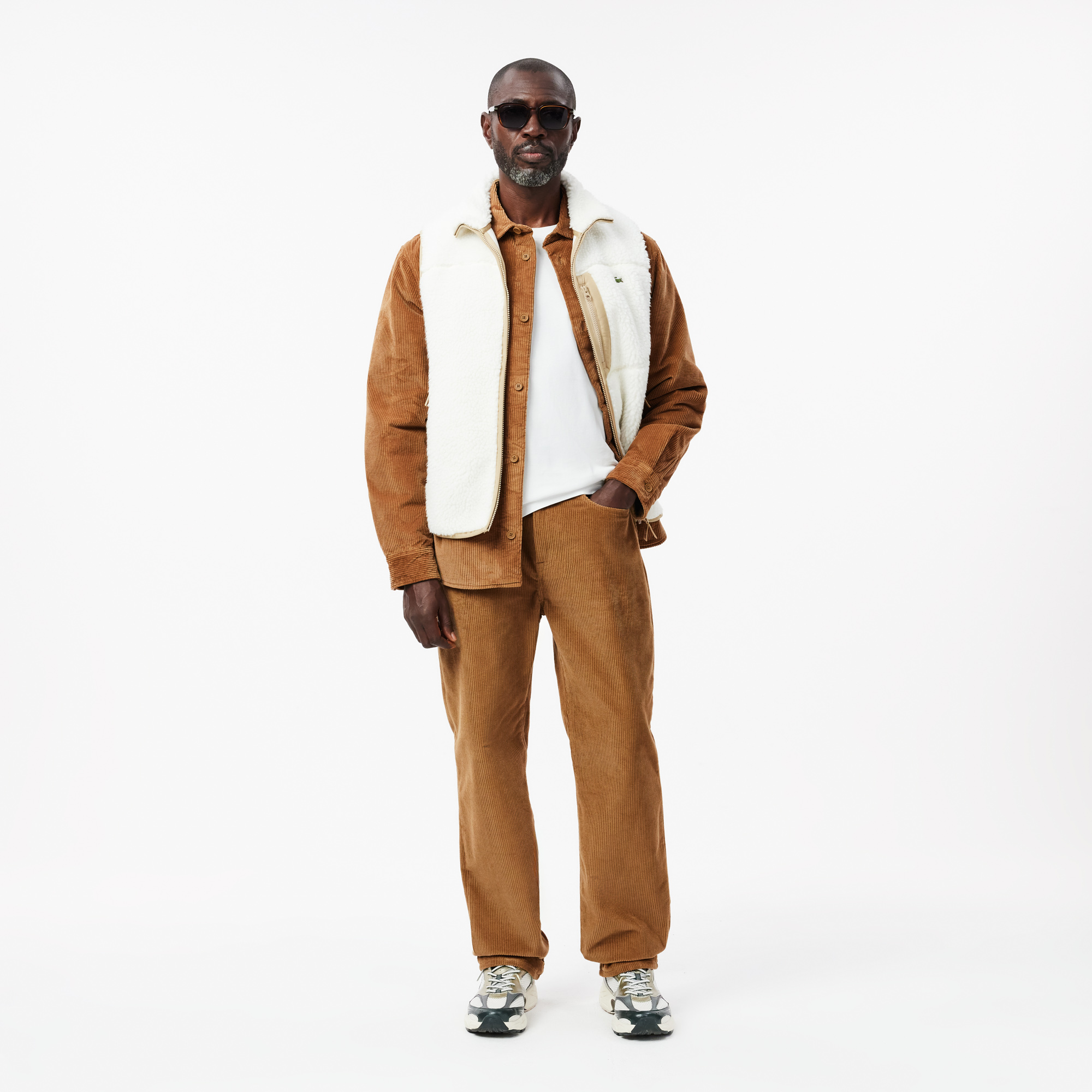 фото Мужская вельветовая верхняя рубашка lacoste
