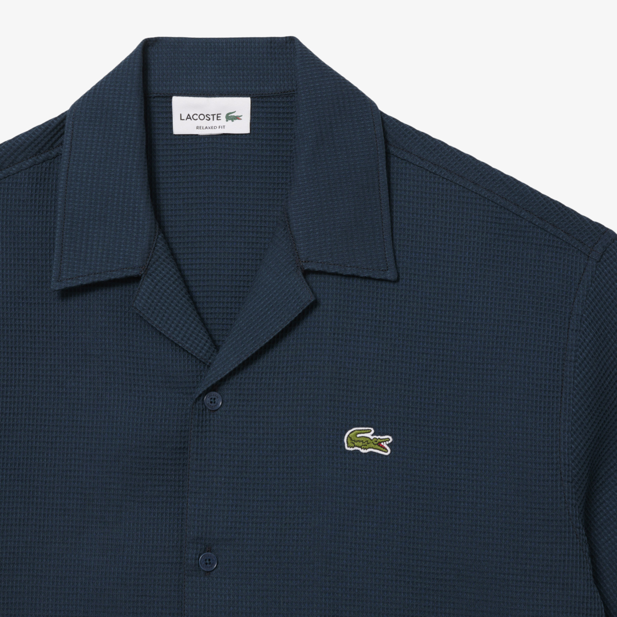 фото Мужская рубашка lacoste relaxed fit с вафельной текстурой