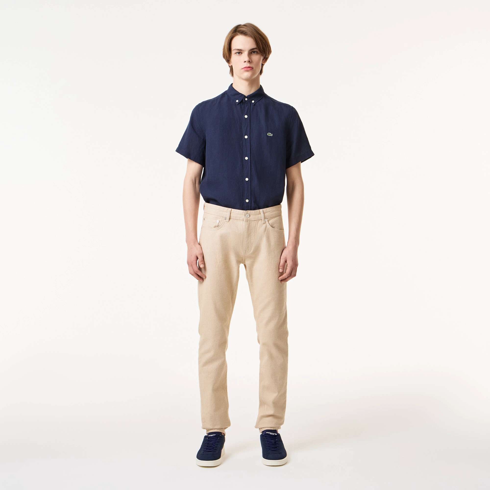 фото Мужские облегающие брюки-чинос lacoste