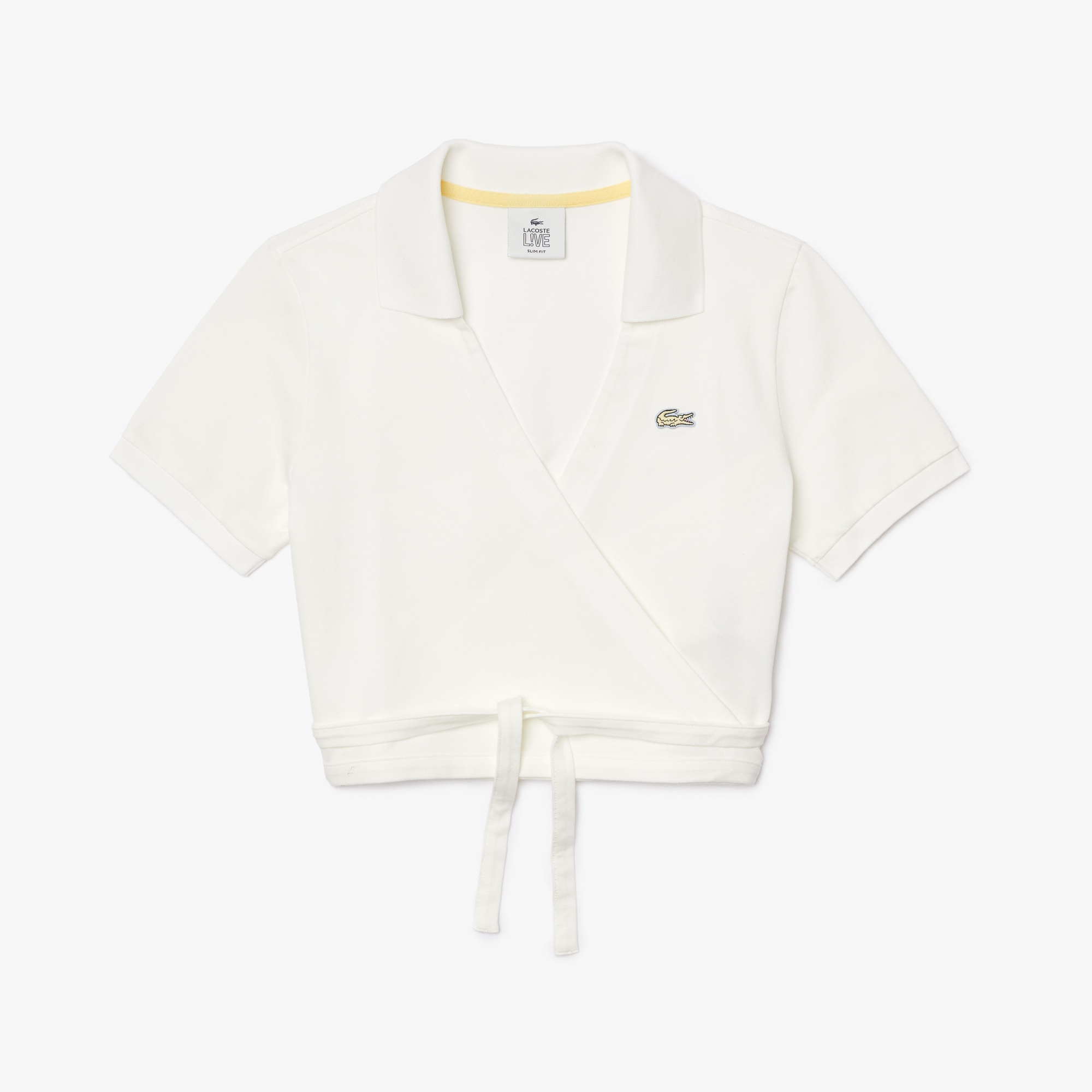 фото Женская рубашка-поло lacoste l!ve slim fit из хлопка- с запахом