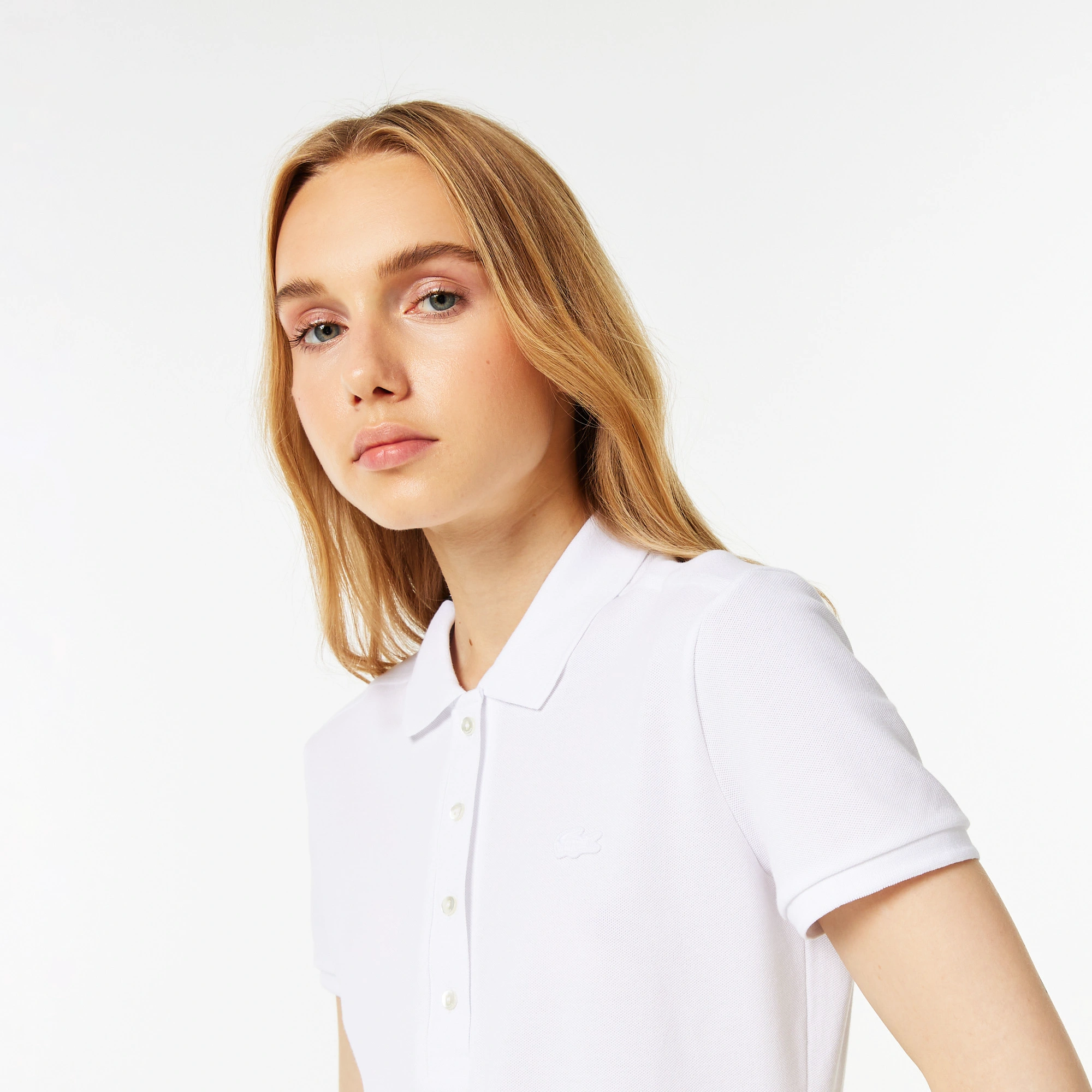 фото Женское поло lacoste slim fit из эластичного хлопка