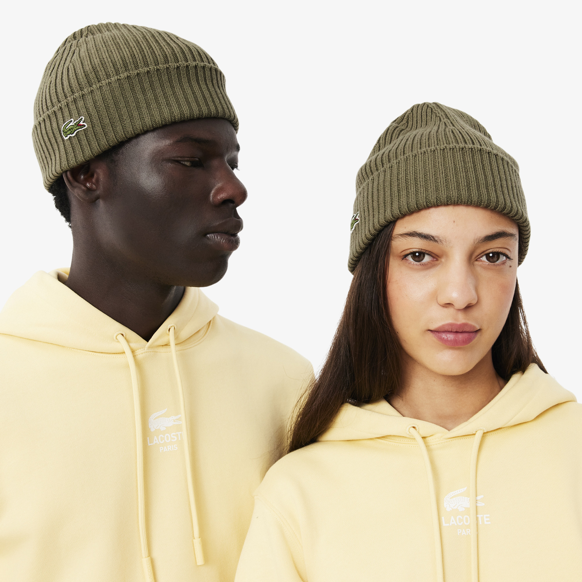 фото Шерстяная шапка lacoste unisex в рубчик