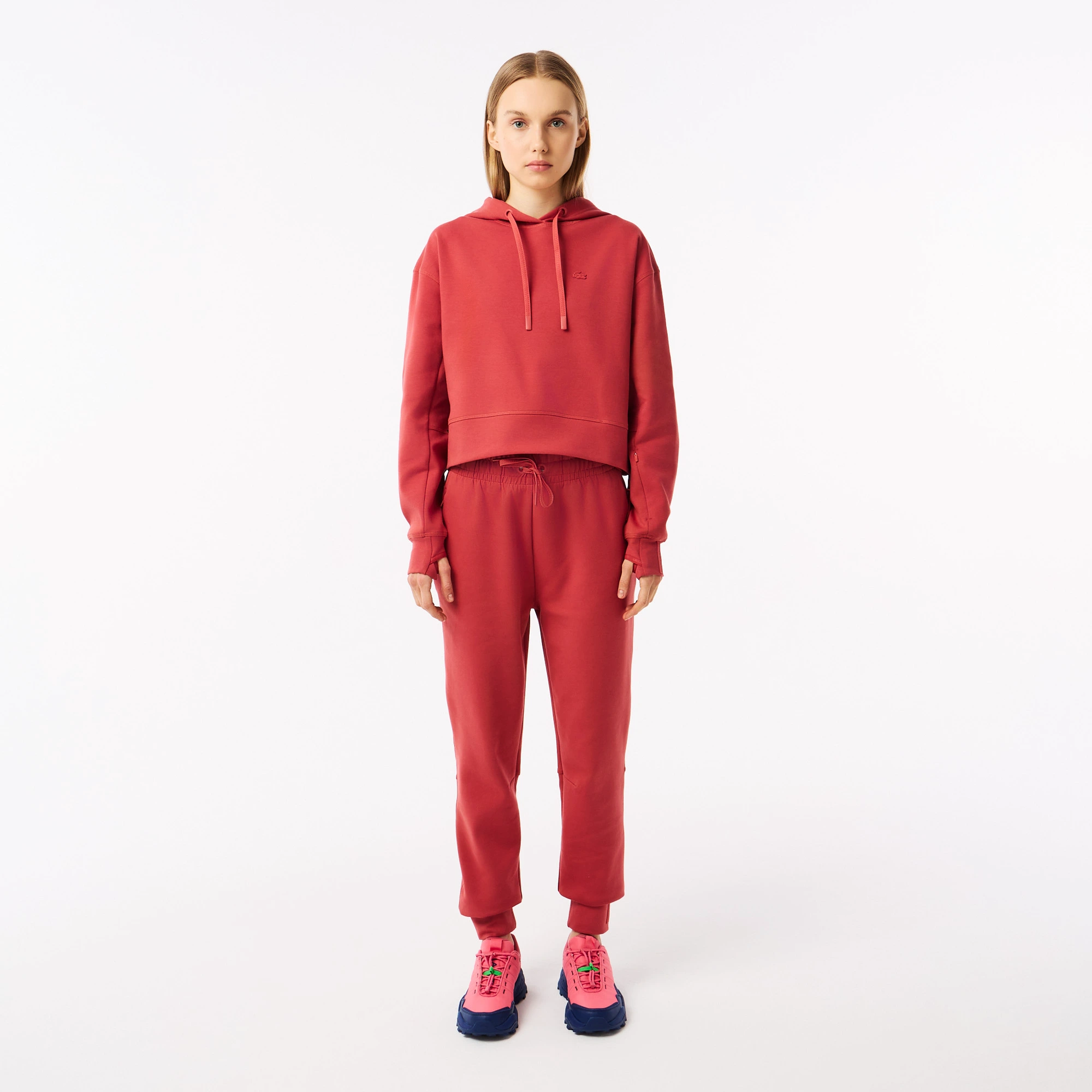 фото Женская толстовка lacoste loose fit с капюшоном