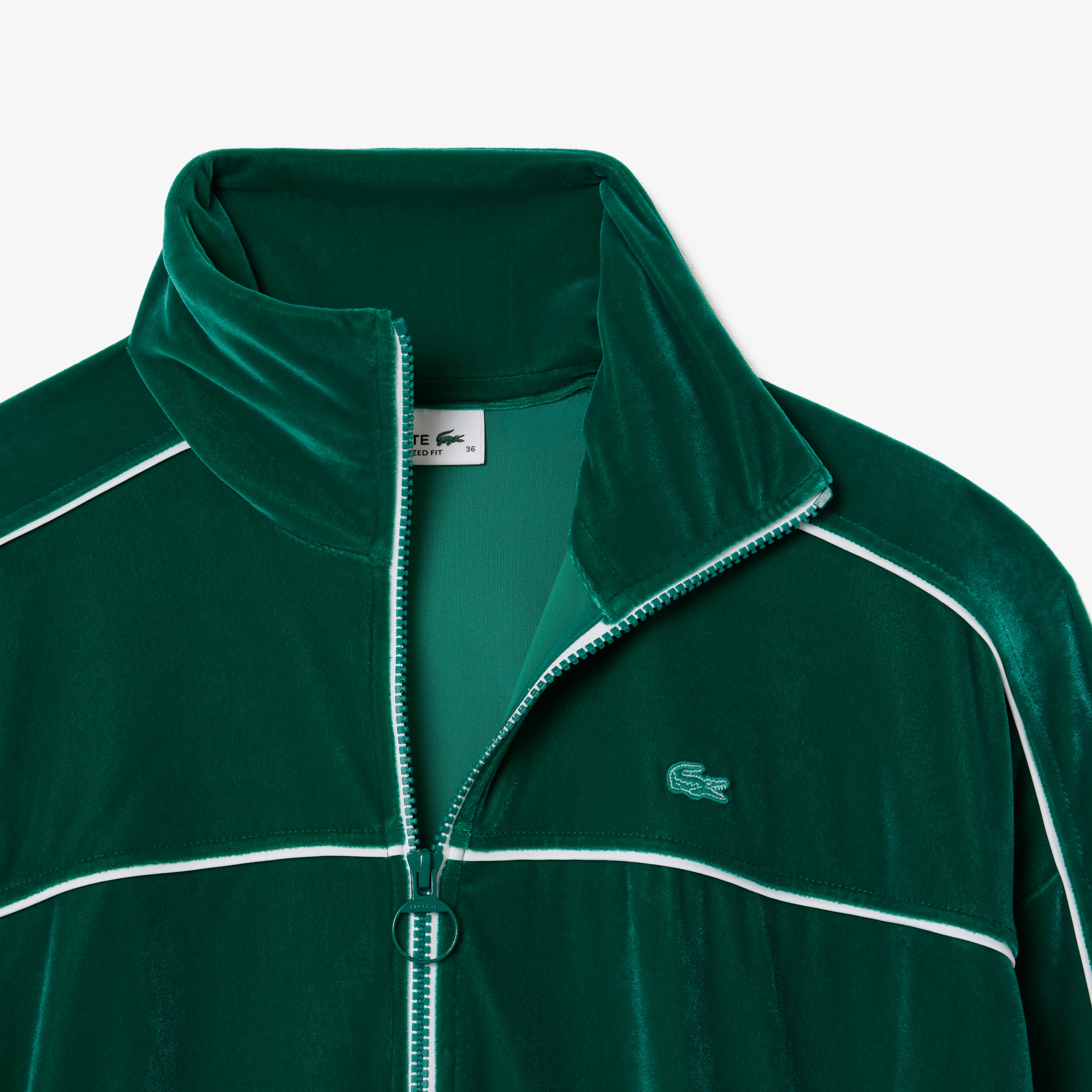 фото Женская велюровая толстовка lacoste oversized fit на молнии