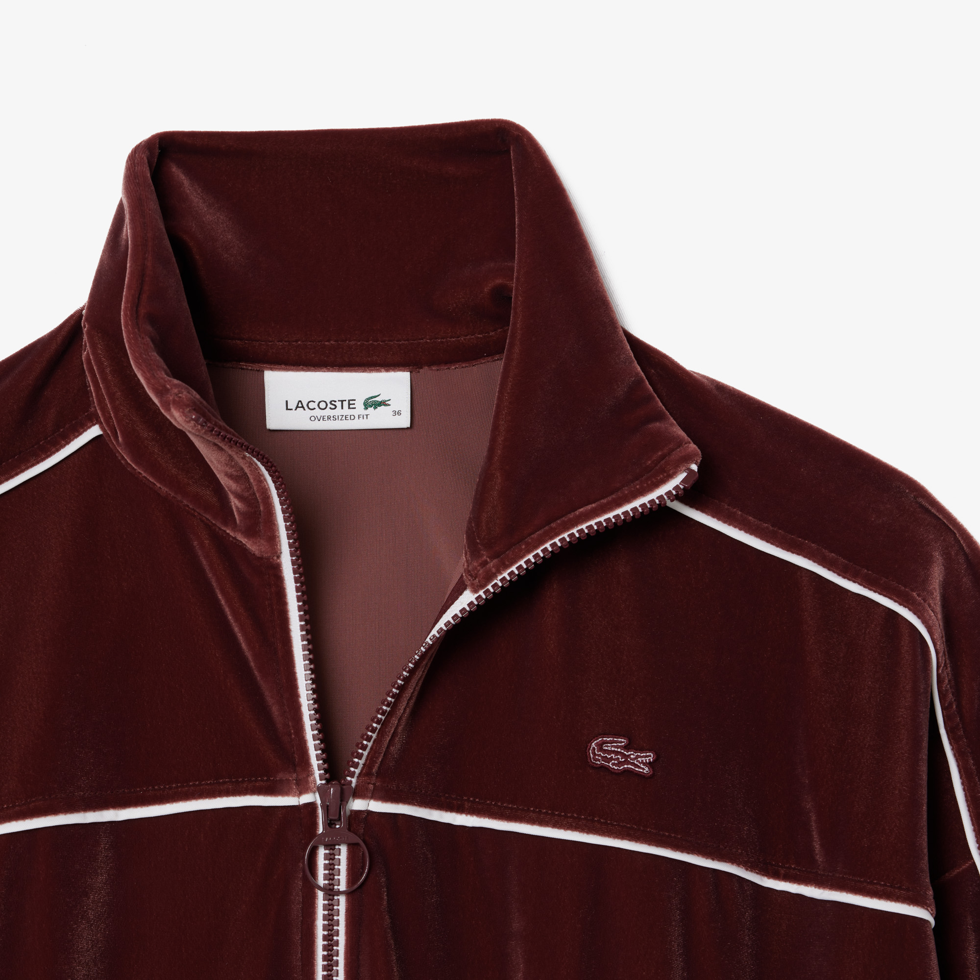 фото Женская велюровая толстовка lacoste oversized fit на молнии
