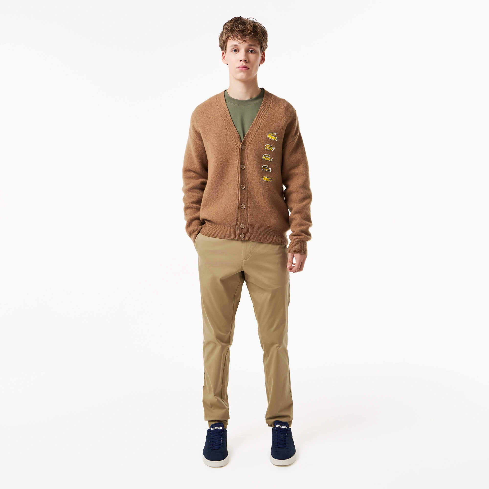 фото Мужской лонгслив lacoste из хлопка