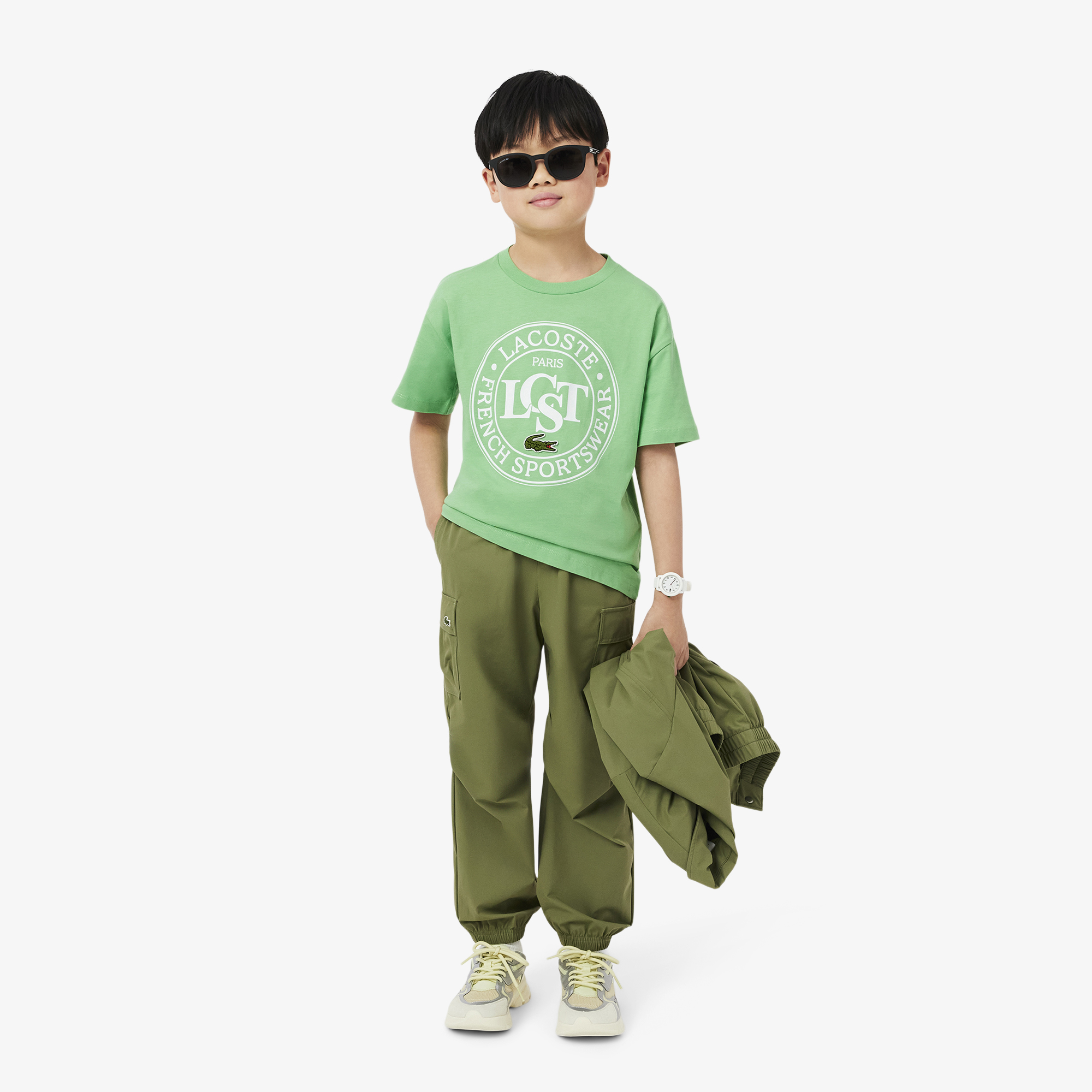 фото Детская футболка lacoste из хлопка с принтом