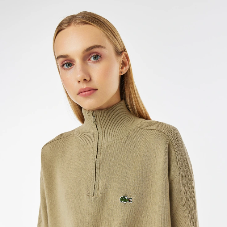 Женский свитер Lacoste Relaxed Fit на молнии Женский свитер Lacoste Relaxed Fit на молнии