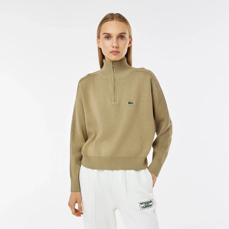 Женский свитер Lacoste Relaxed Fit на молнии Женский свитер Lacoste Relaxed Fit на молнии