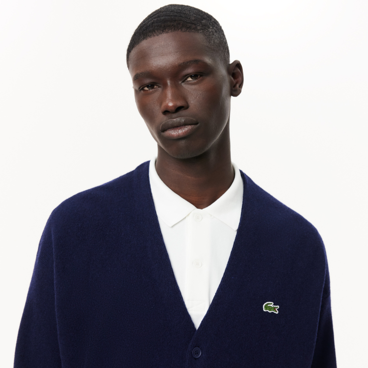 Мужской шерстяной кардиган Lacoste Relaxed Fit Мужской шерстяной кардиган Lacoste Relaxed Fit