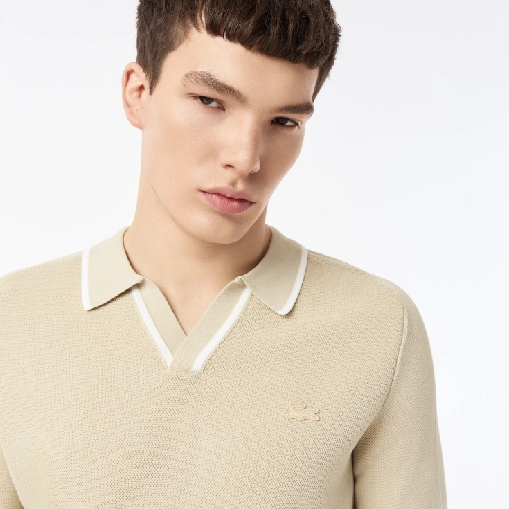 Мужское вязаное поло Lacoste из вискозы Мужское вязаное поло Lacoste из вискозы