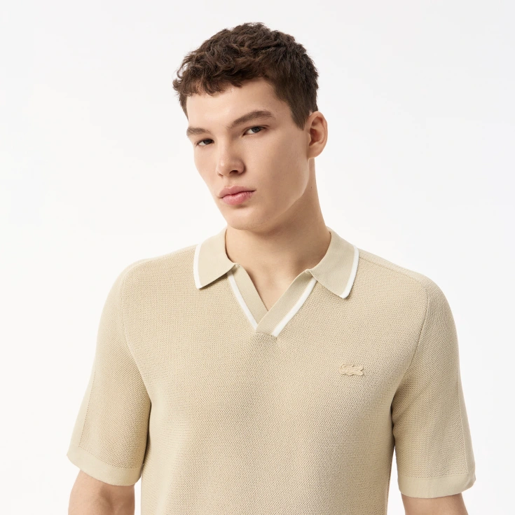 Мужское вязаное поло Lacoste из вискозы Мужское вязаное поло Lacoste из вискозы