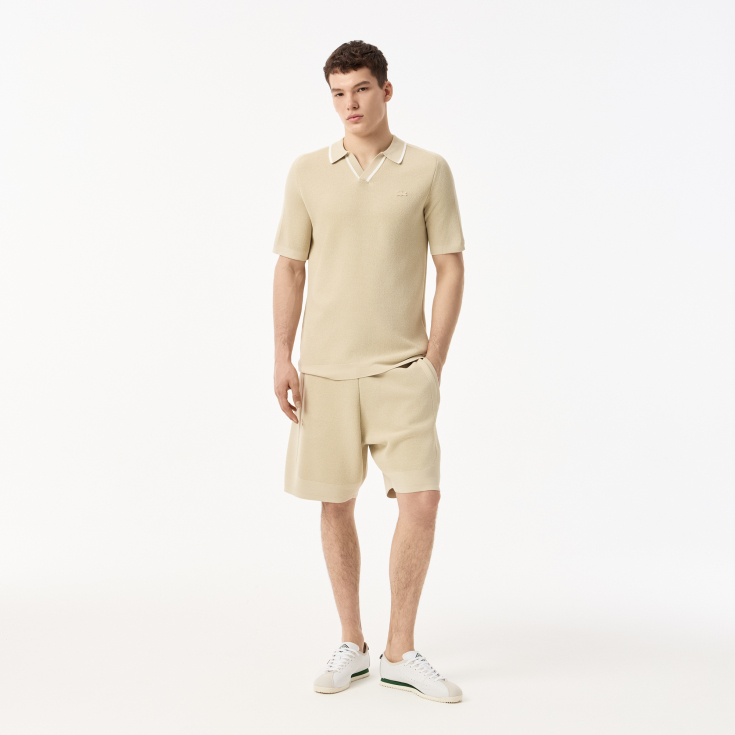 Мужское вязаное поло Lacoste из вискозы Мужское вязаное поло Lacoste из вискозы