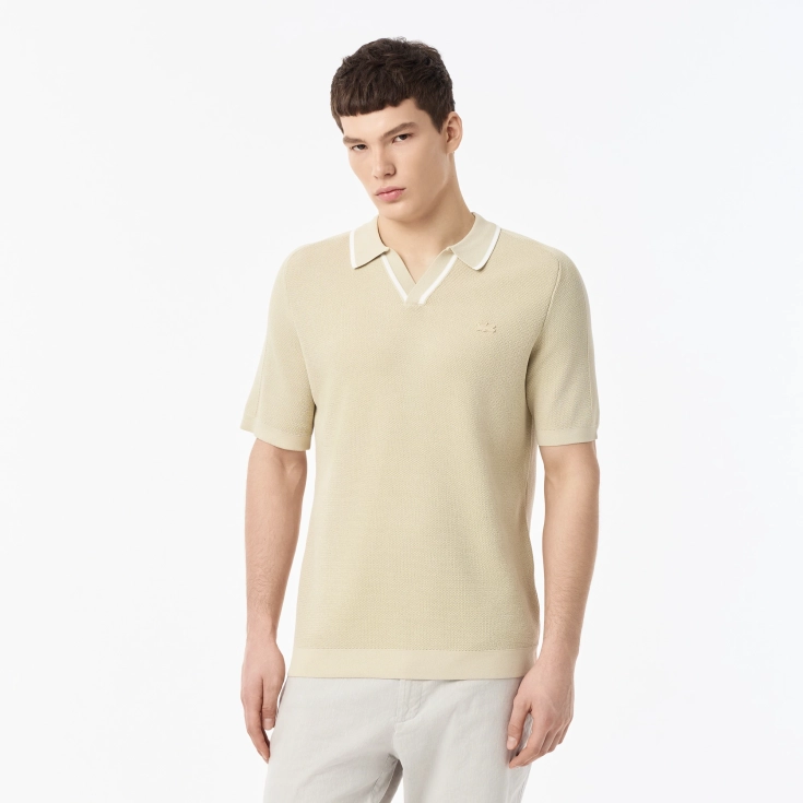 Мужское вязаное поло Lacoste из вискозы Мужское вязаное поло Lacoste из вискозы