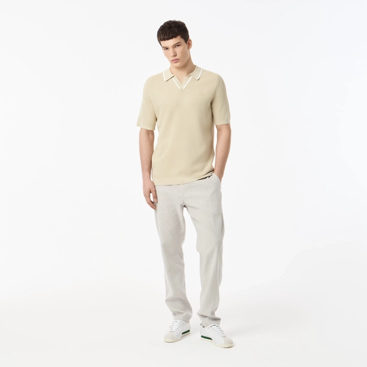 Мужское вязаное поло Lacoste из вискозы Мужское вязаное поло Lacoste из вискозы