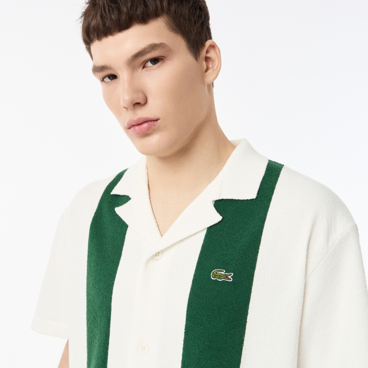 Мужская трикотажная рубашка Lacoste из смеси хлопка Мужская трикотажная рубашка Lacoste из смеси хлопка