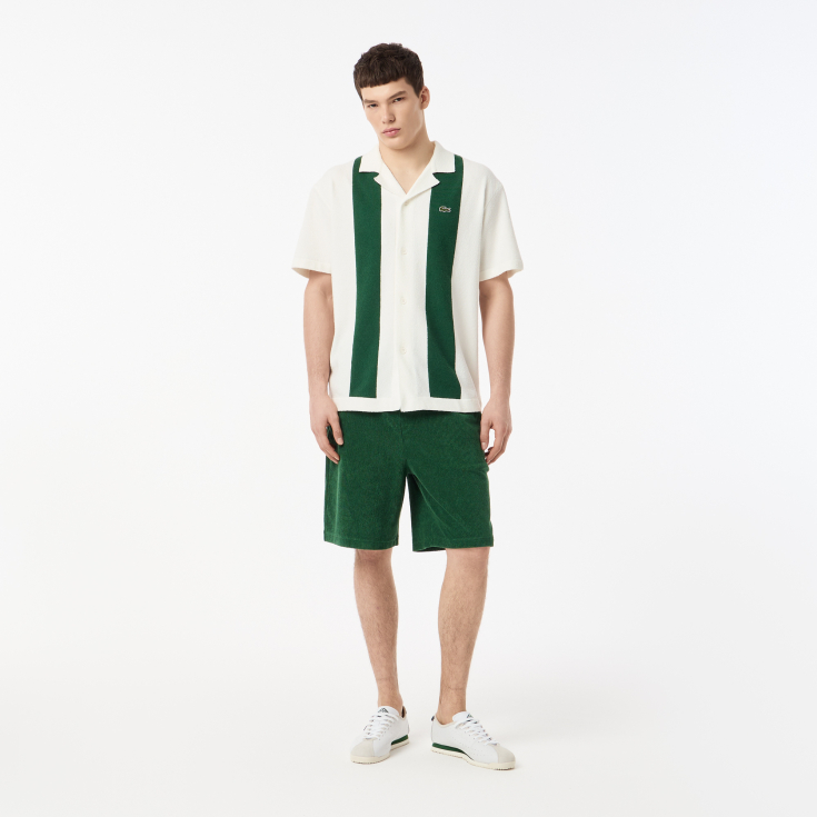 Мужская трикотажная рубашка Lacoste из смеси хлопка Мужская трикотажная рубашка Lacoste из смеси хлопка