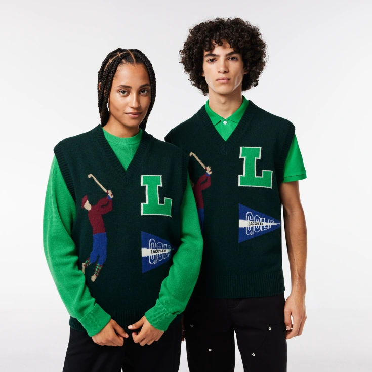 Шерстяной жилет Lacoste Unisex на пуговицах Шерстяной жилет Lacoste Unisex на пуговицах
