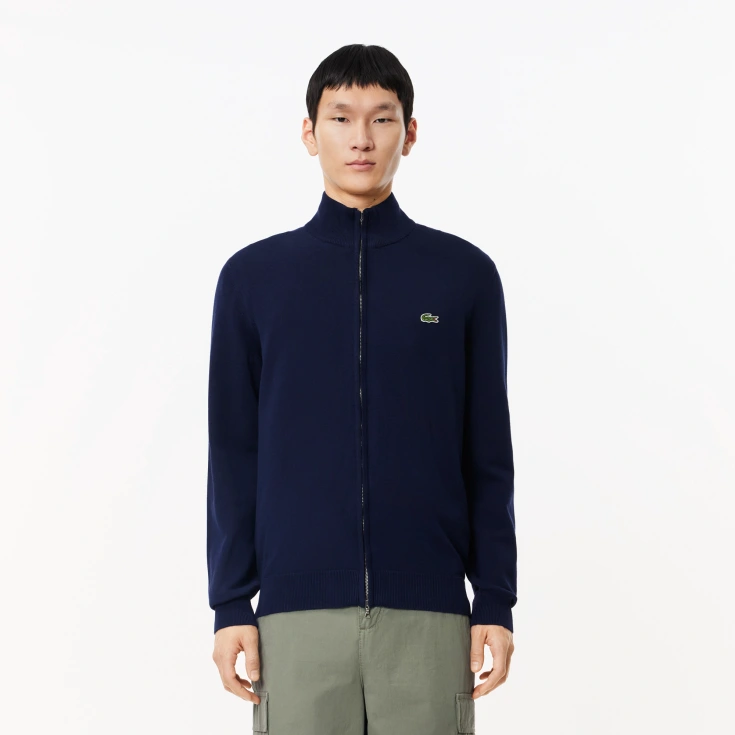 Мужской свитер Lacoste на молнии из органического хлопка Мужской свитер Lacoste на молнии из органического хлопка