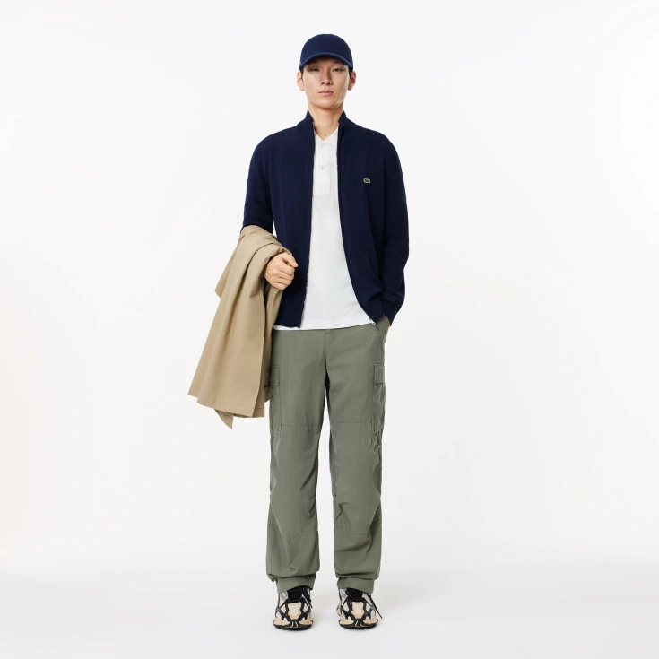 Мужской свитер Lacoste на молнии из органического хлопка Мужской свитер Lacoste на молнии из органического хлопка