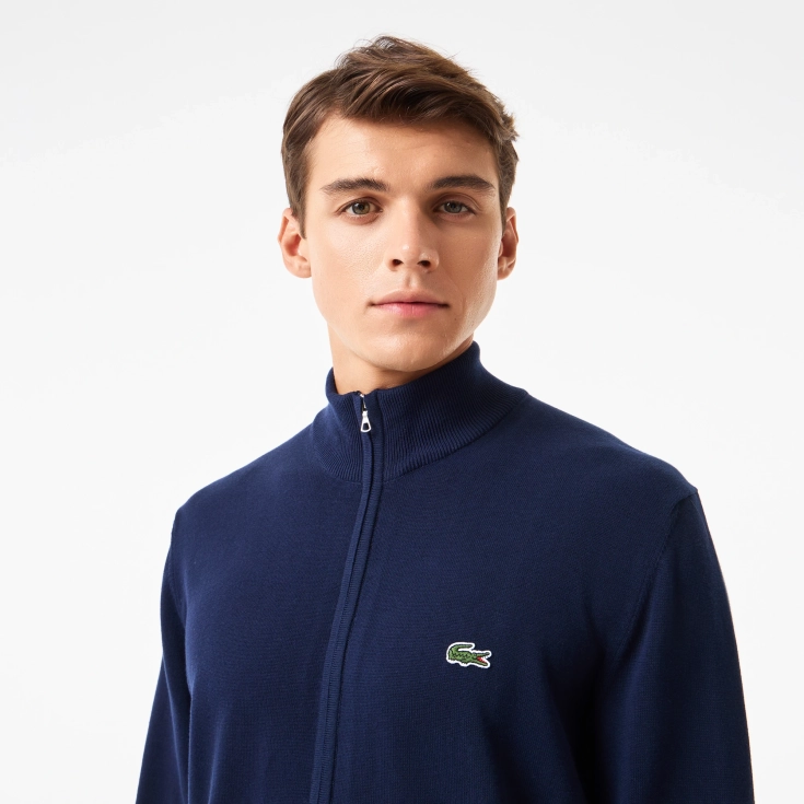 Мужской свитер Lacoste на молнии из органического хлопка Мужской свитер Lacoste на молнии из органического хлопка