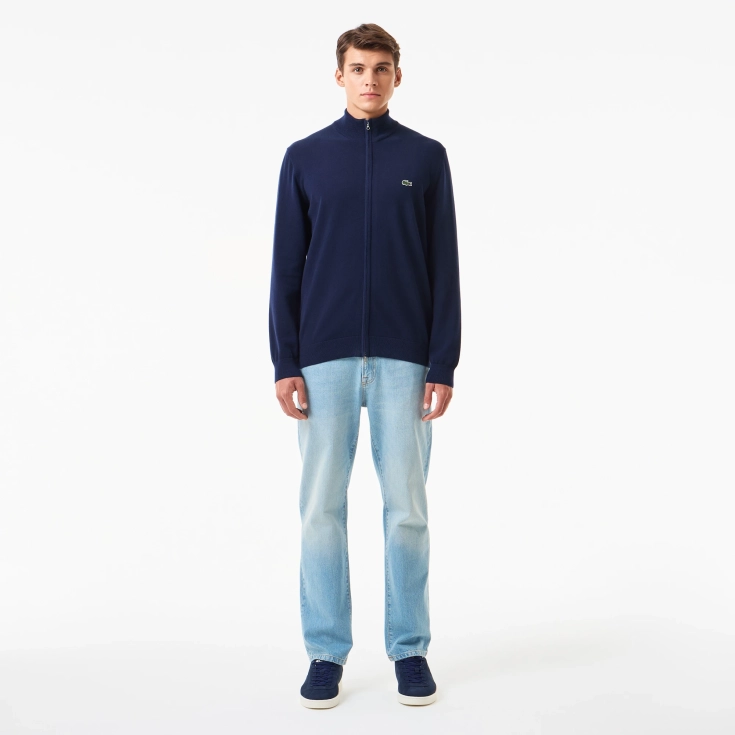 Мужской свитер Lacoste на молнии из органического хлопка Мужской свитер Lacoste на молнии из органического хлопка