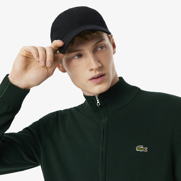 Мужской свитер Lacoste на молнии из органического хлопка Мужской свитер Lacoste на молнии из органического хлопка