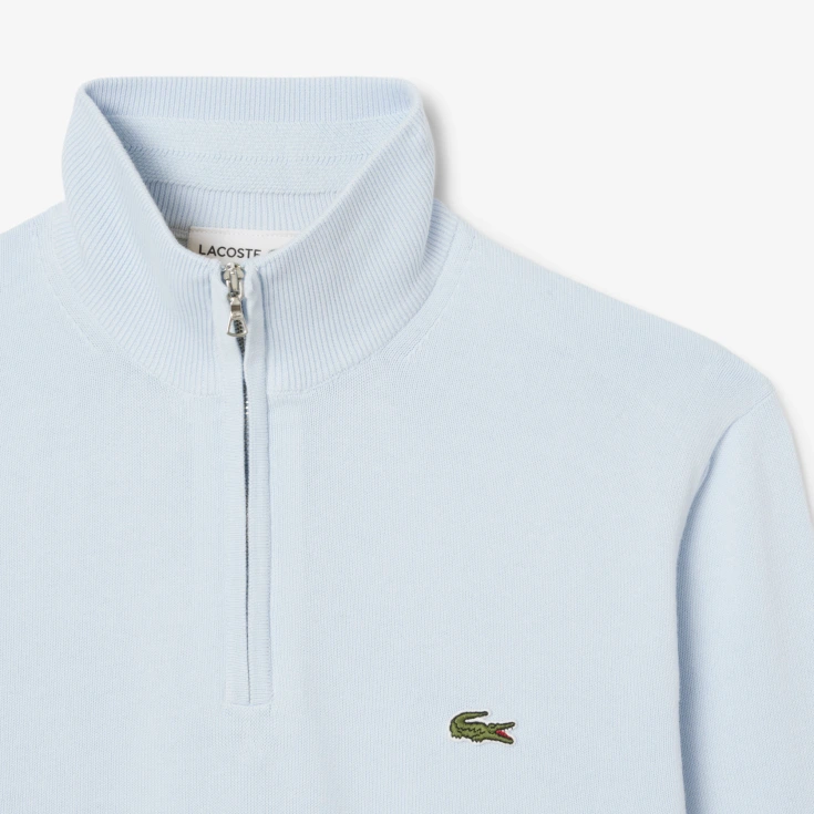 Мужской хлопковый свитер Lacoste на молнии с высоким воротом Мужской хлопковый свитер Lacoste на молнии с высоким воротом