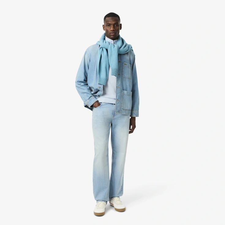 Мужской хлопковый свитер Lacoste на молнии с высоким воротом Мужской хлопковый свитер Lacoste на молнии с высоким воротом