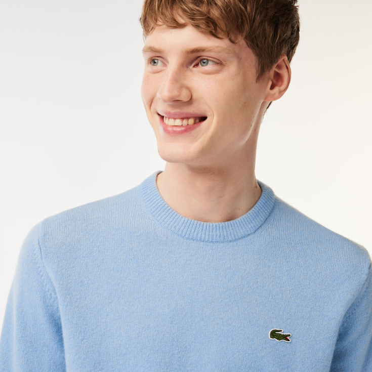 Мужской шерстяной свитер Lacoste с круглым вырезом Мужской шерстяной свитер Lacoste с круглым вырезом