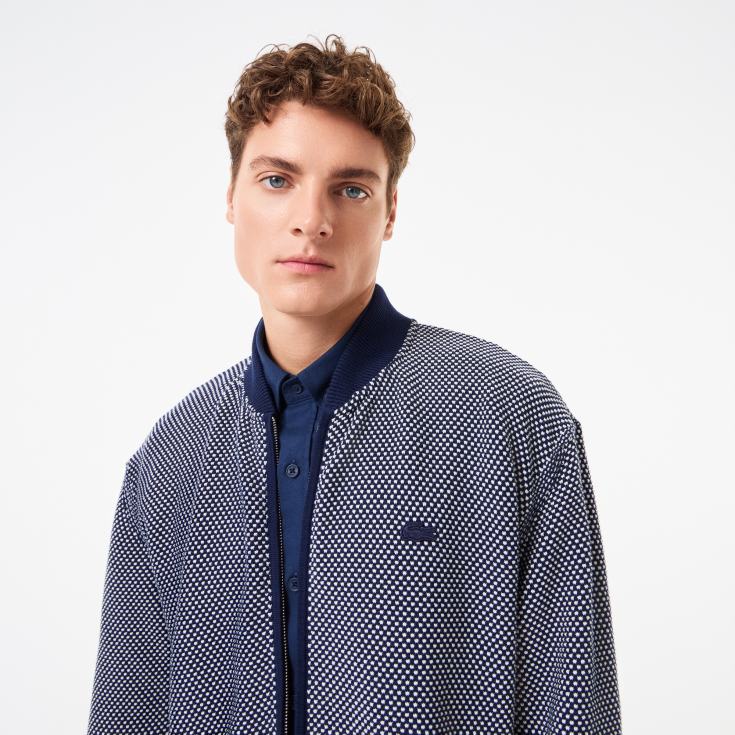 Мужской хлопковый кардиган Lacoste на молнии Мужской хлопковый кардиган Lacoste на молнии