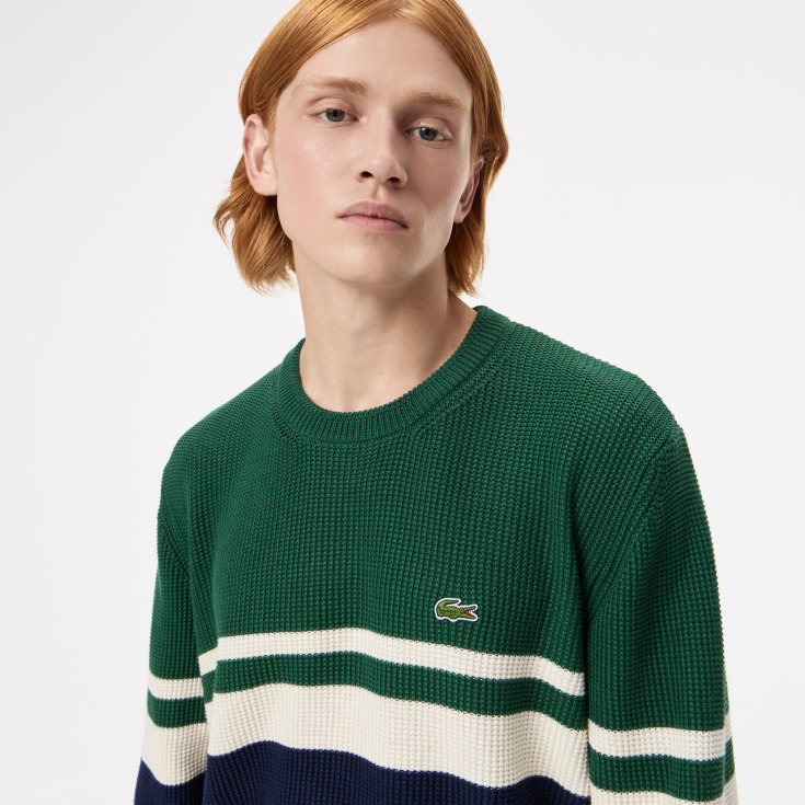 Мужской свитер Lacoste в полоску CLASSIC FIT Мужской свитер Lacoste в полоску CLASSIC FIT