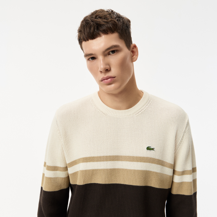 Мужской свитер Lacoste в полоску CLASSIC FIT Мужской свитер Lacoste в полоску CLASSIC FIT