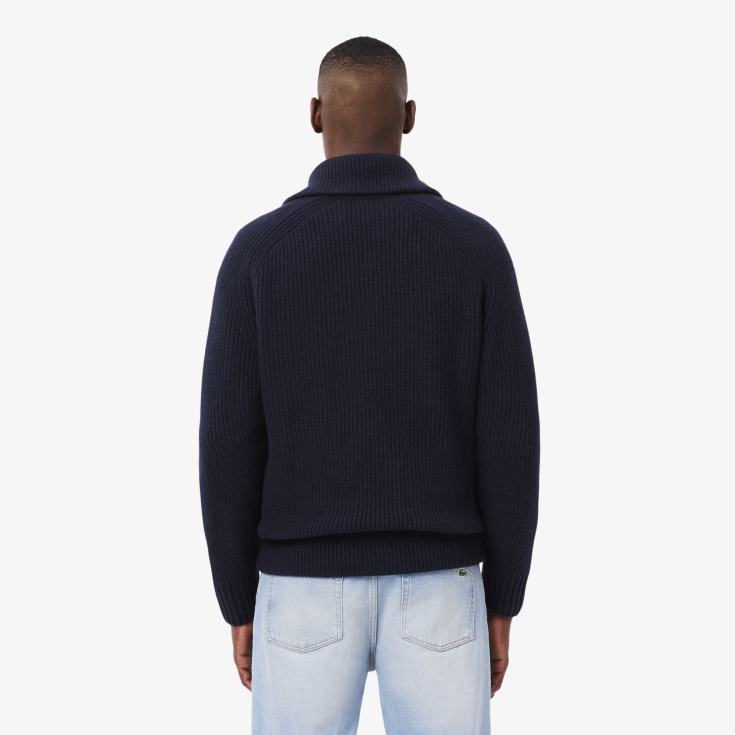 Мужской кардиган Lacoste с высоким воротом на молнии Мужской кардиган Lacoste с высоким воротом на молнии