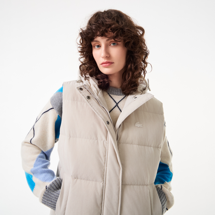 Женский утеплённый жилет Lacoste с вельветом Женский утеплённый жилет Lacoste с вельветом