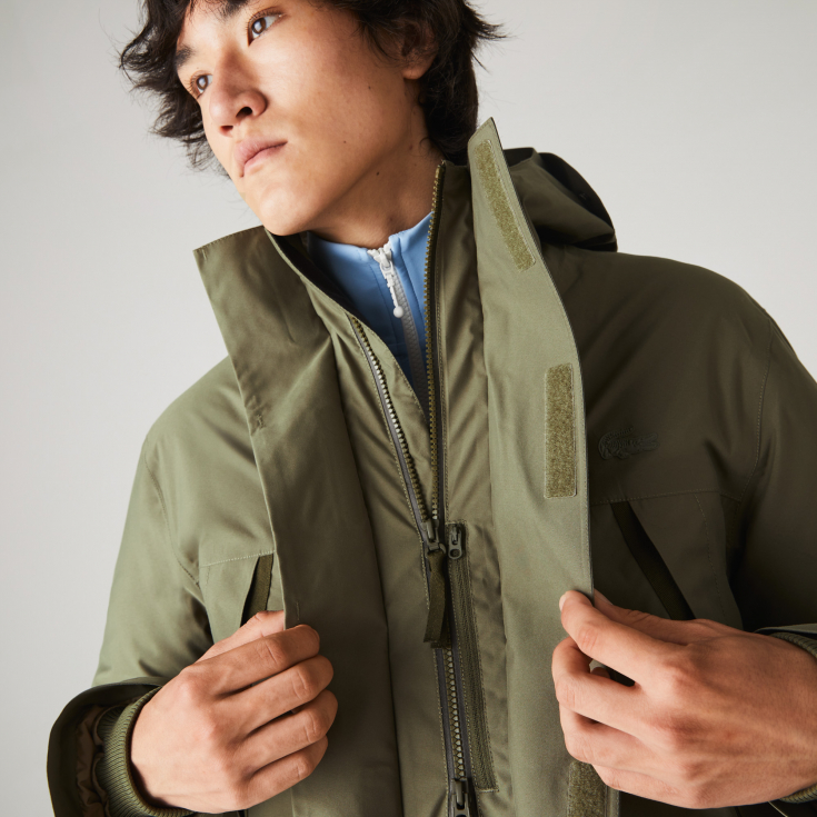 Мужская короткая парка Lacoste с мехом Мужская короткая парка Lacoste с мехом