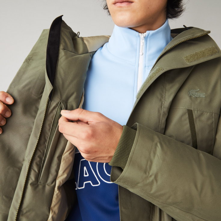 Мужская короткая парка Lacoste с мехом Мужская короткая парка Lacoste с мехом