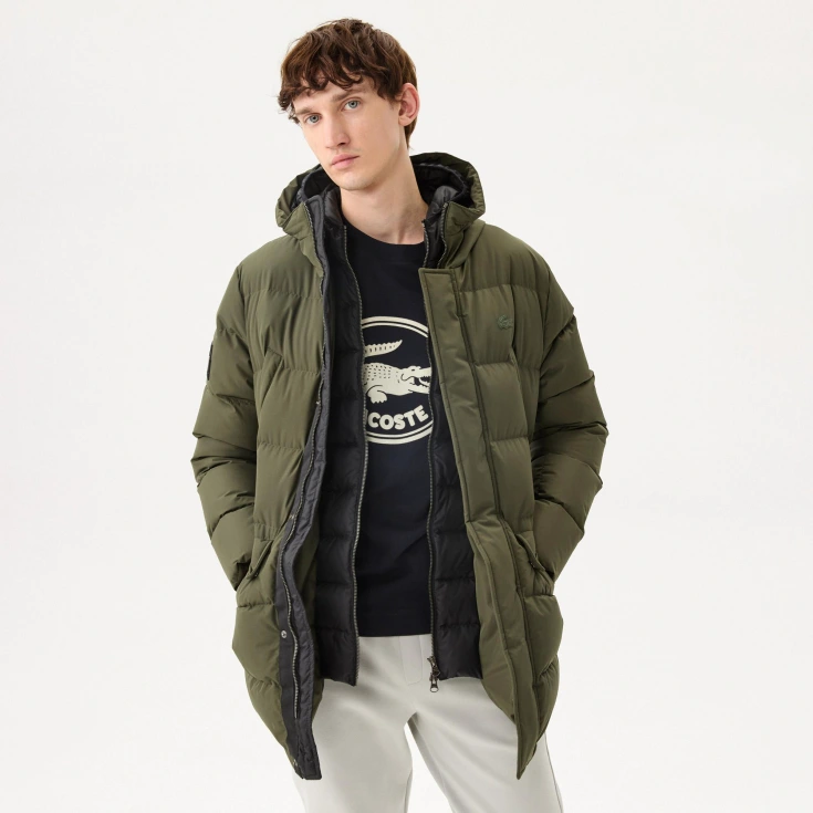 Мужская удлинённая куртка Lacoste с капюшоном Мужская удлинённая куртка Lacoste с капюшоном