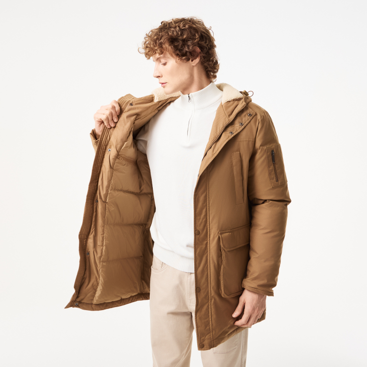 Мужская утеплённая парка Lacoste с капюшоном Мужская утеплённая парка Lacoste с капюшоном