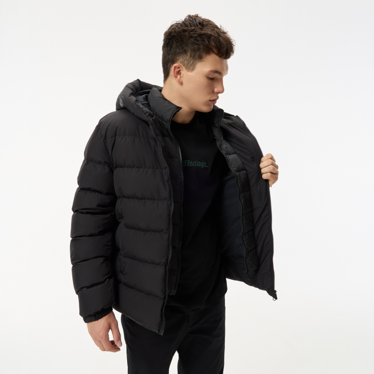 Мужской стёганый пуховик Lacoste с капюшоном Мужской стёганый пуховик Lacoste с капюшоном